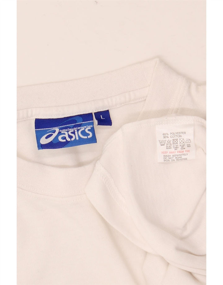 T-shirt ASICS da uomo Top in poliestere a righe bianche grandi