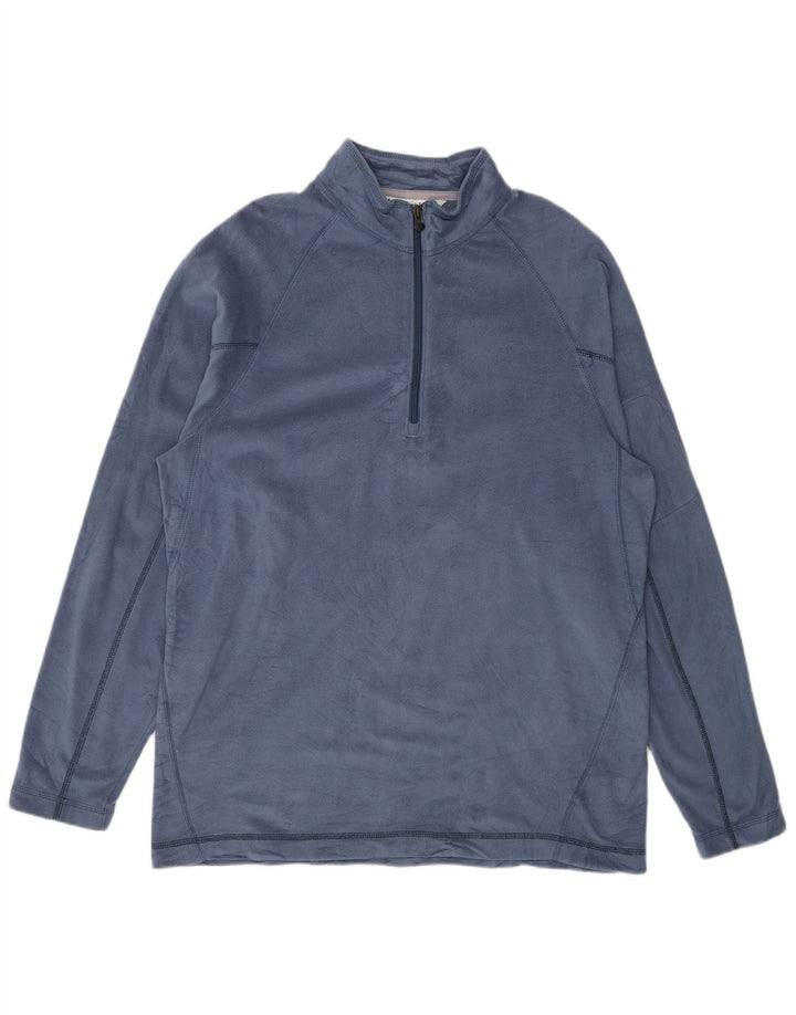 Maglione in pile da uomo Columbia con zip e collo in poliestere blu medio