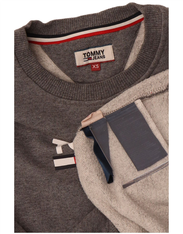 TOMMY HILFIGER Felpa con grafica oversize da donna UK 6 XS Grigio