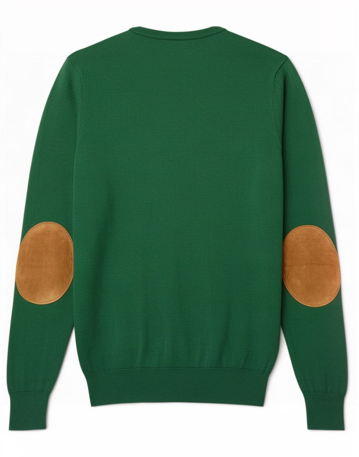 Massimo Dutti Maglione da uomo con scollo a V piccolo in cotone verde