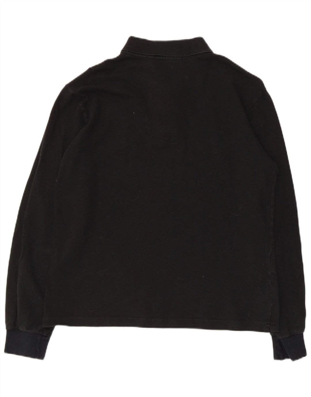Polo da uomo a maniche lunghe Fred Perry in cotone nero medio