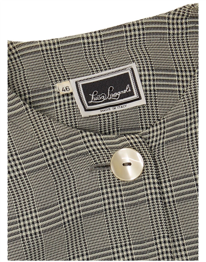 LUISA SPAGNOLI Giacca Blazer da Donna con Maniche a 3/4 IT 46 Grandi Quadri Verdi