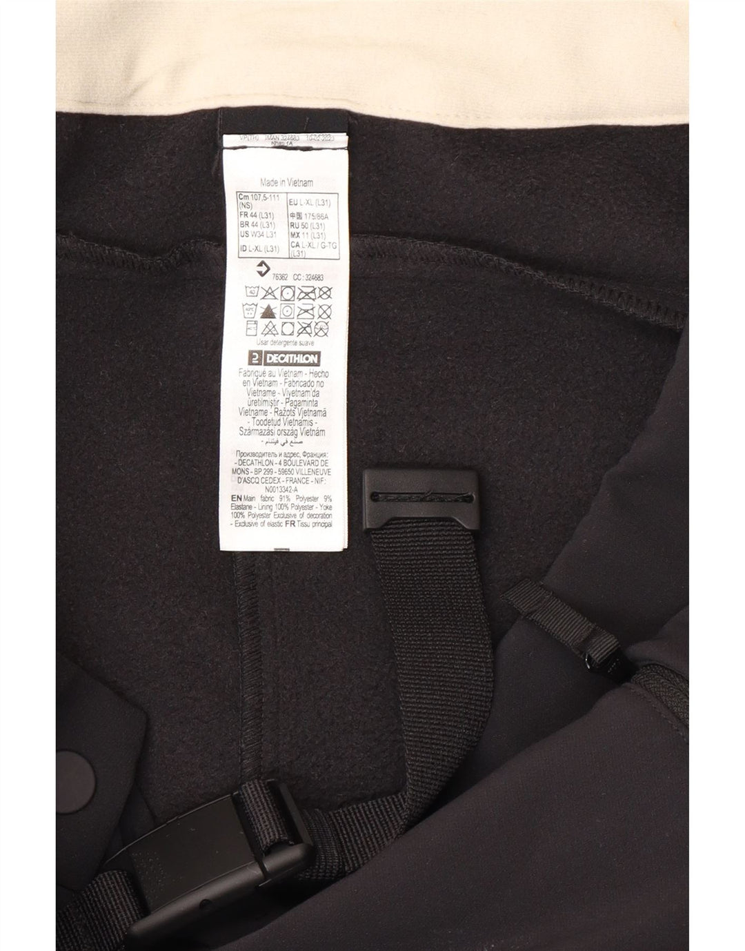 Pantaloni cargo Decathlon da donna Bootcut grandi W38 L31 poliestere nero