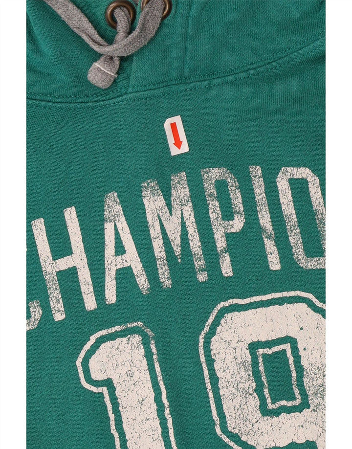 Maglione con cappuccio grafico da uomo CHAMPION grande in cotone verde