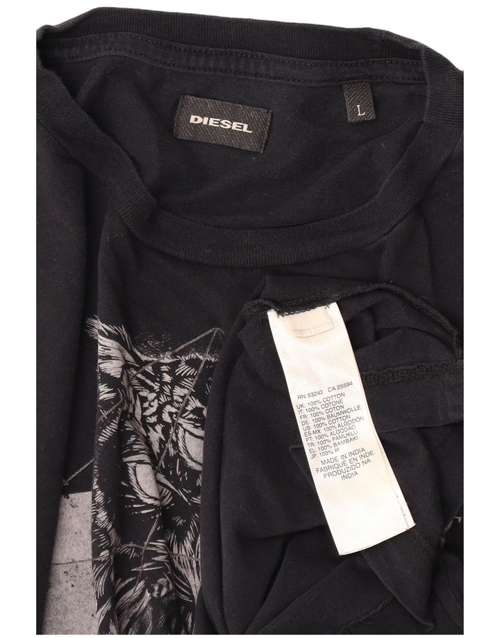 T-shirt grafica da uomo Diesel Top grande blu navy