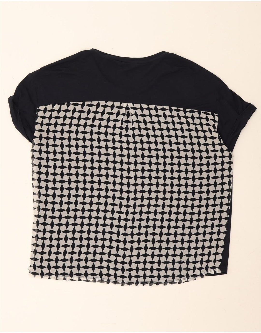 T-shirt da donna Armani Exchange Top UK 14 Medium Navy Blue geometrica