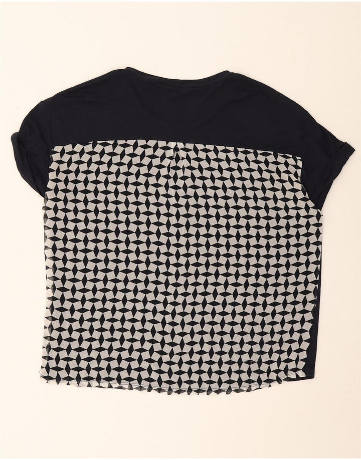 T-shirt da donna Armani Exchange Top UK 14 Medium Navy Blue geometrica
