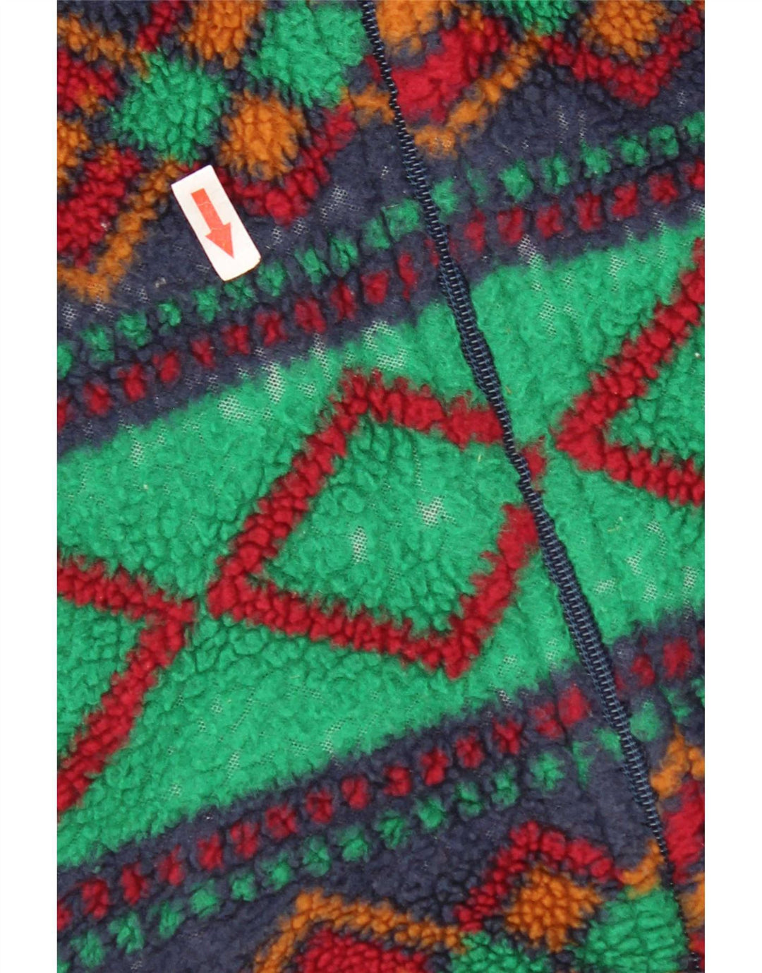 Giacca in pile vintage da uomo UK 42 XL multicolore geometrica