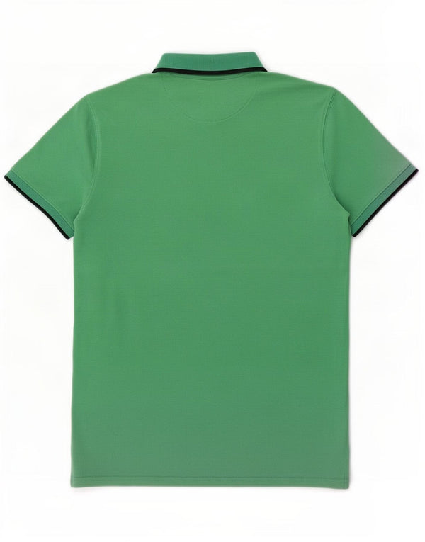 Polo Uomo Massimo Dutti Cotone Rigato Verde Medio