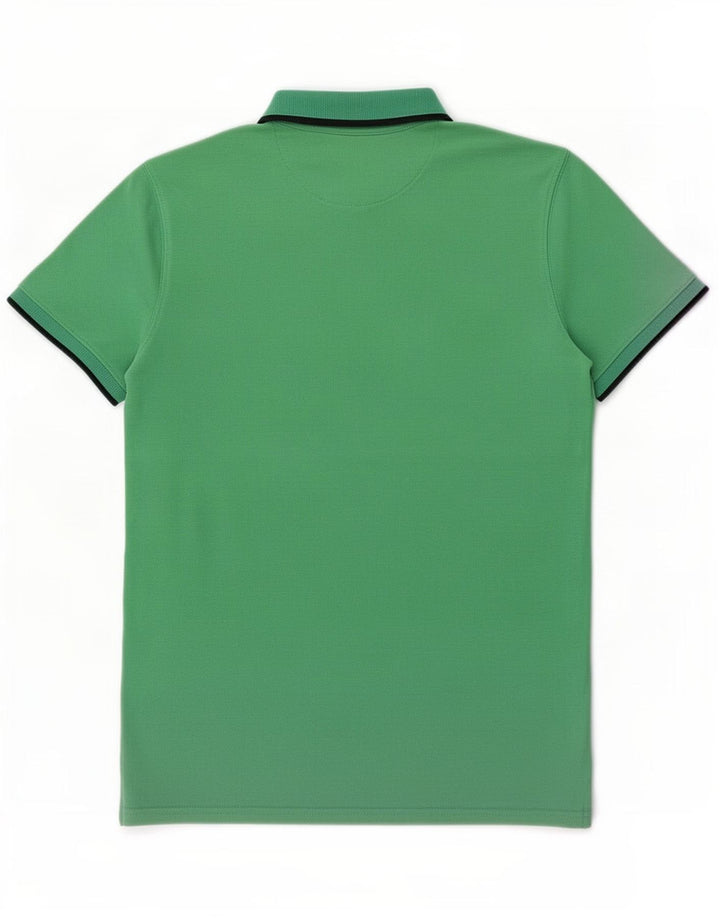 Polo Uomo Massimo Dutti Cotone Rigato Verde Medio