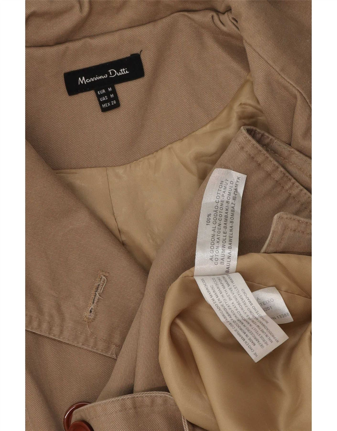 Trench da donna Massimo Dutti UK 14 Cotone beige medio