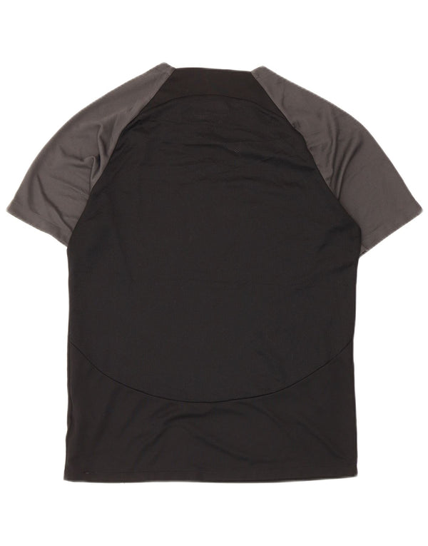 T-shirt Nike da uomo Dri Fit, top in poliestere color block medio nero