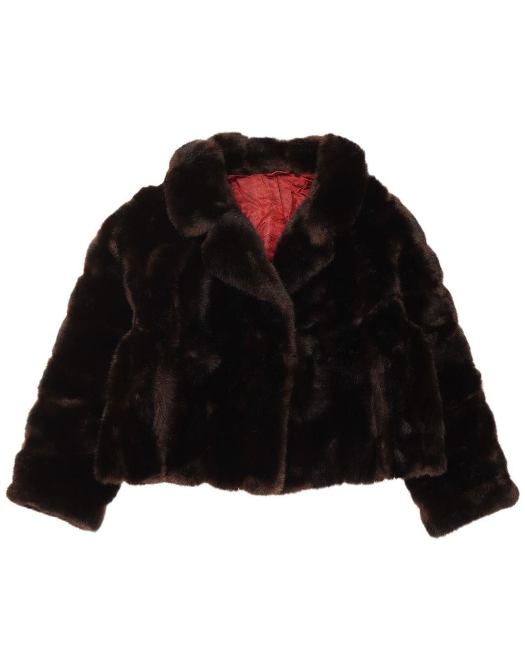 TISSAVEL Giacca da donna in pelliccia sintetica UK 18 XL Marrone Poliacrilico