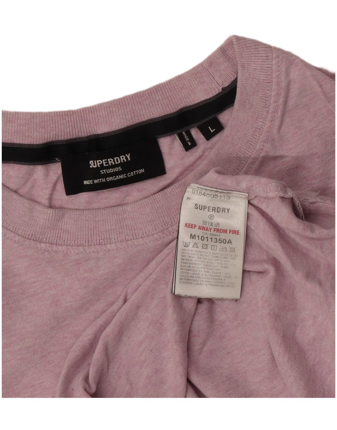T-shirt da uomo Superdry Top Large in cotone rosa