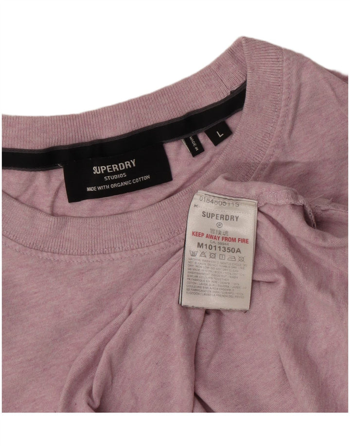 T-shirt da uomo Superdry Top Large in cotone rosa