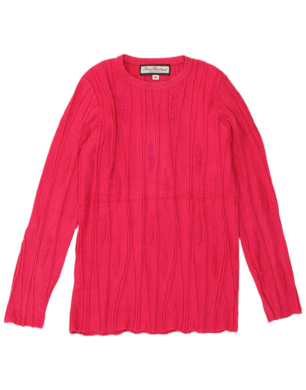 Paco Boutique Maglione da donna con scollo a barchetta UK 10 Small Rosa Viscosa