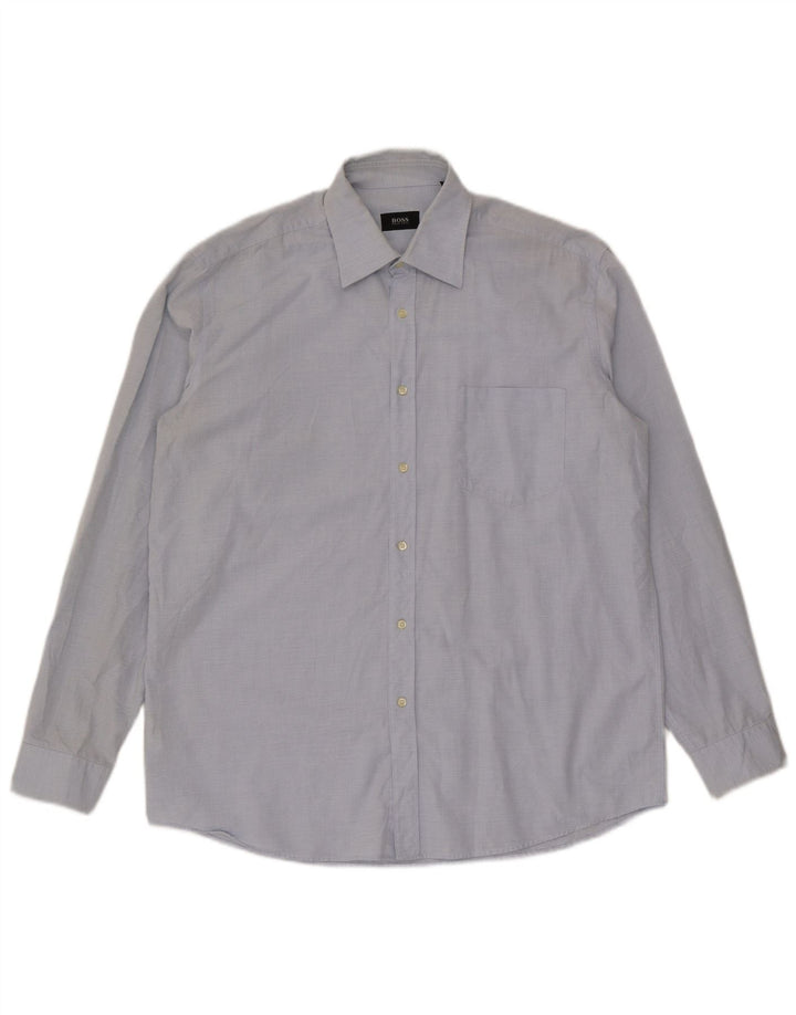 Camicia da uomo Hugo Boss taglia 42 16 1/2 grande cotone blu