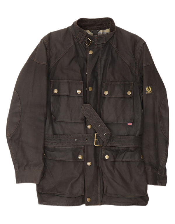 Giacca da uomo in cotone cerato Belstaff UK 40 grande cotone marrone