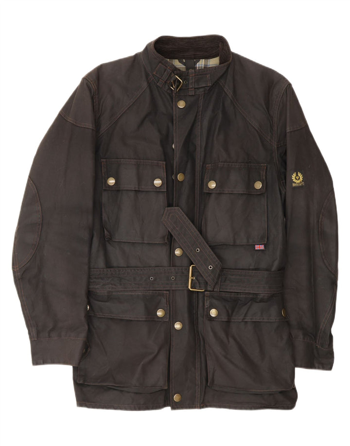 Giacca da uomo in cotone cerato Belstaff UK 40 grande cotone marrone