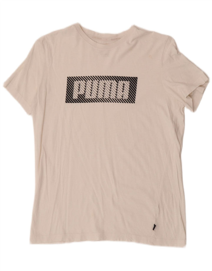 Maglietta grafica Puma da ragazzo, 13-14 anni, bianca