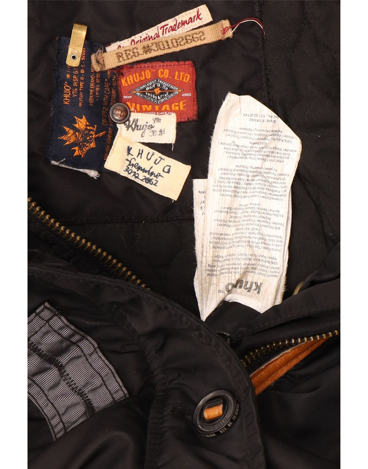 Cappotto imbottito con cappuccio da donna KHUJO UK 14 poliestere nero medio