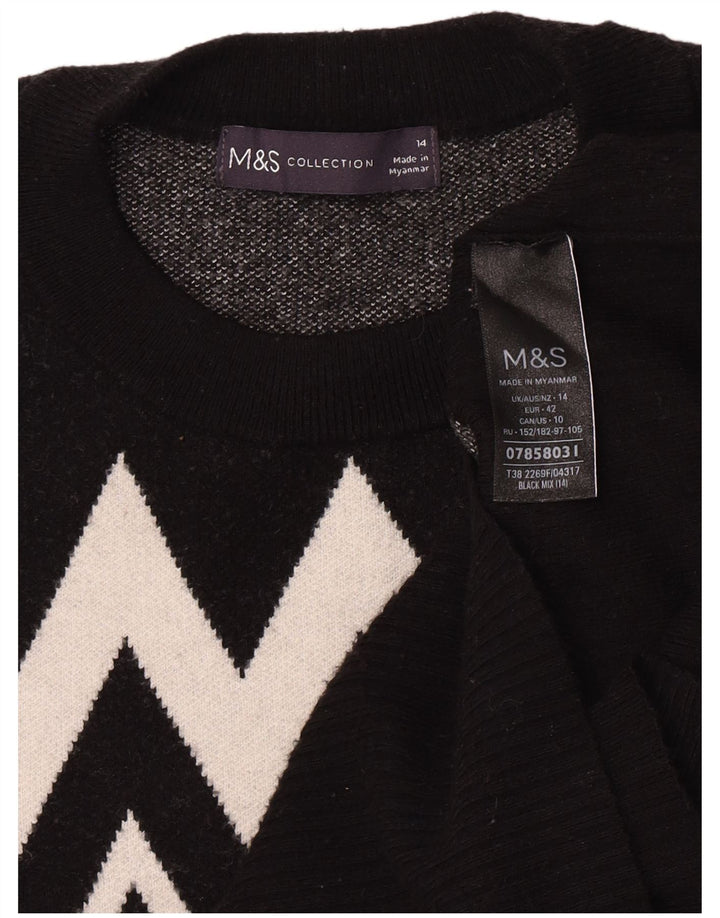 Maglione maglione girocollo da donna Marks & Spencer UK 14 medio nero
