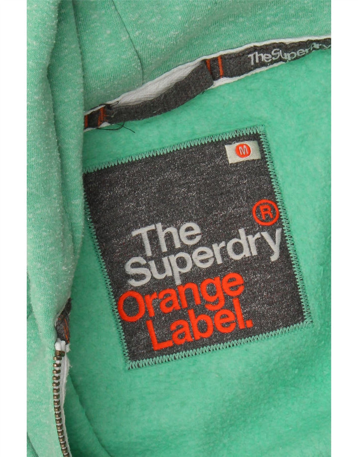 Maglione con cappuccio e zip da donna Superdry UK 12 Cotone screziato verde medio