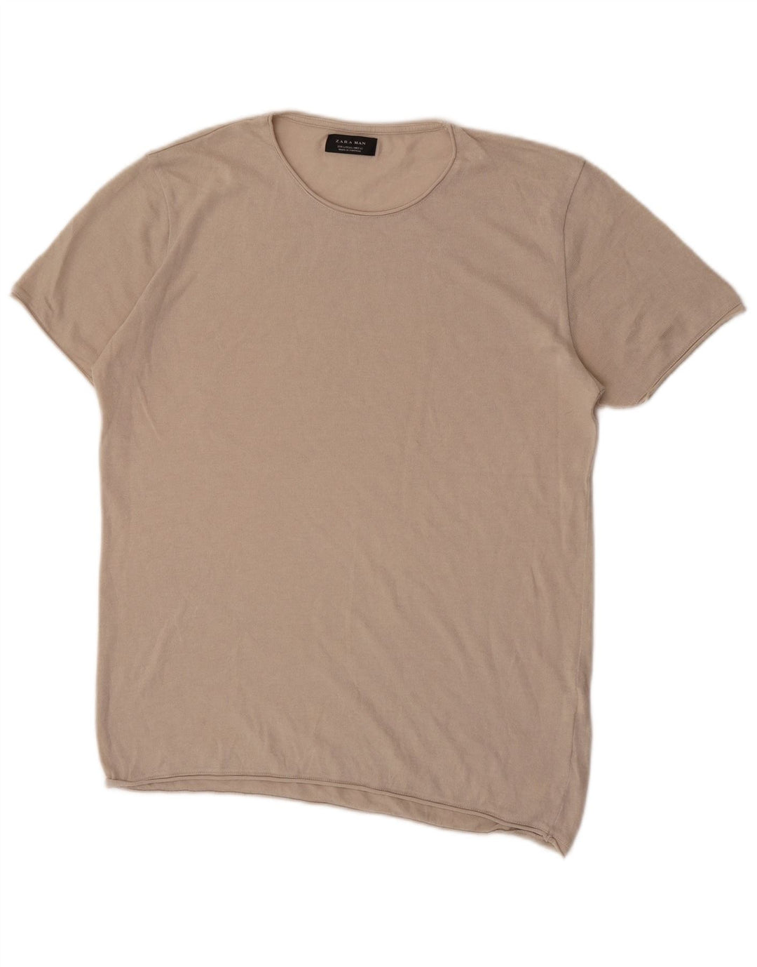 T-shirt Zara da uomo Top grande in cotone beige