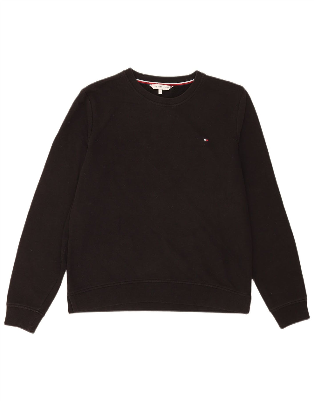Tommy Hilfiger Uomo Felpa Maglione Piccolo Cotone Nero