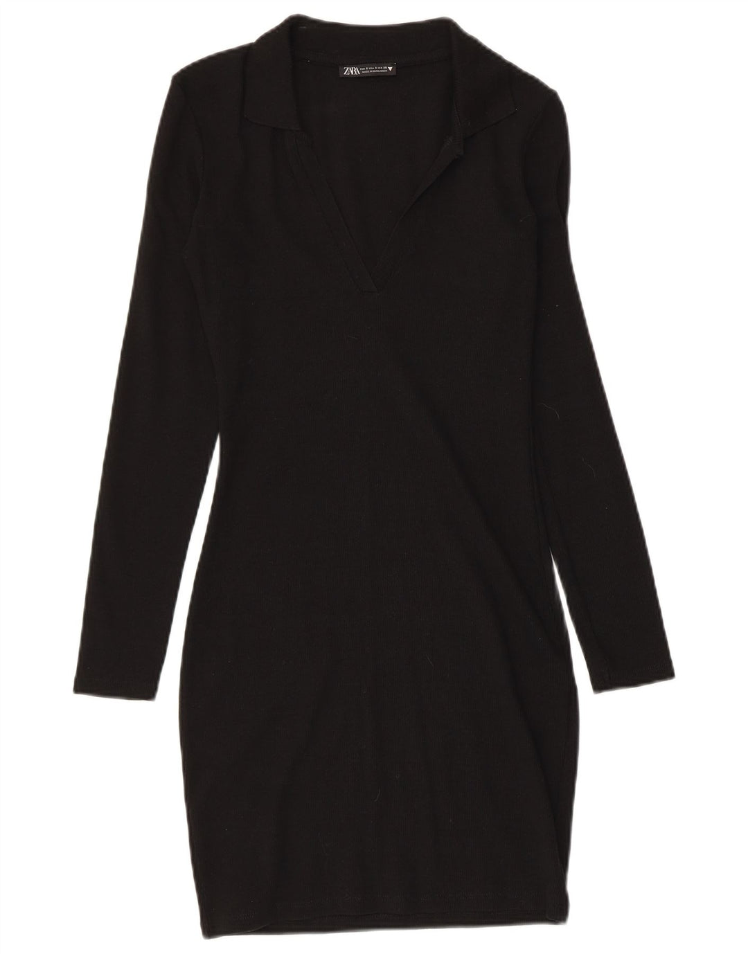 ZARA Womens Jumper Dress UK 8 Small Black Cotton