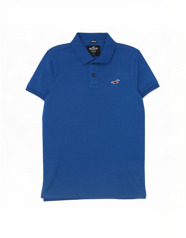 Polo Hollister da uomo piccola in cotone blu