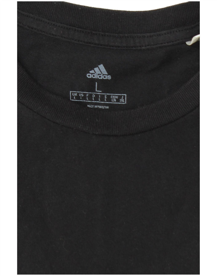ADIDAS Mens T-Shirt Top Large Black Cotton