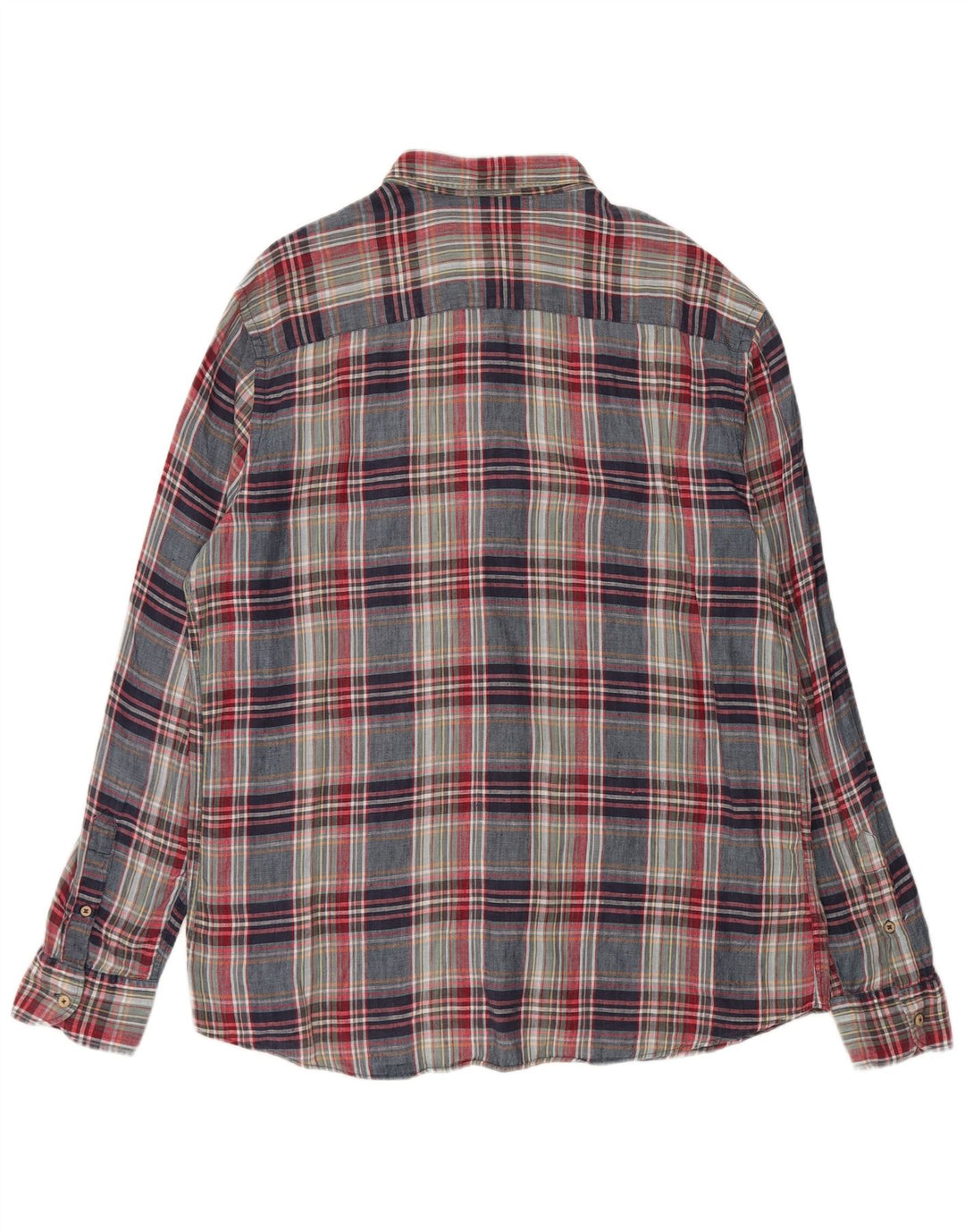 MASSIMO DUTTI Camicia da uomo 2XL Lino a quadri multicolore