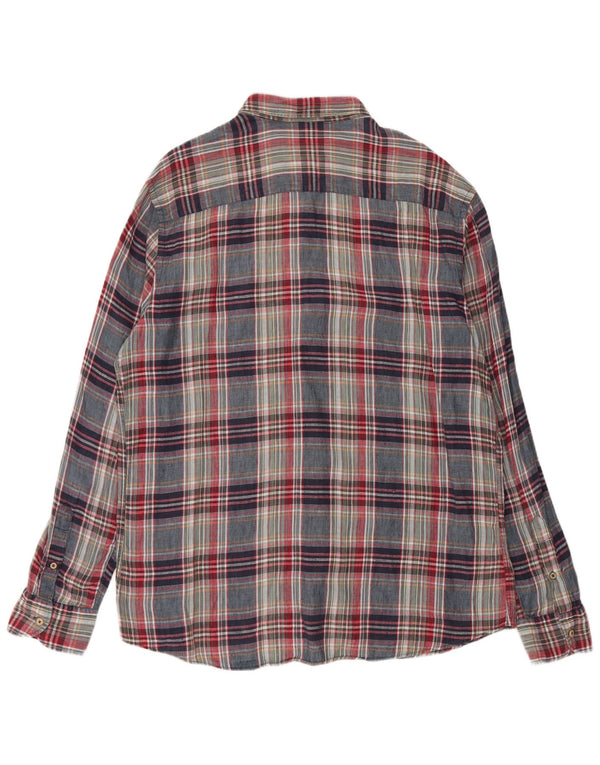 MASSIMO DUTTI Camicia da uomo 2XL Lino a quadri multicolore
