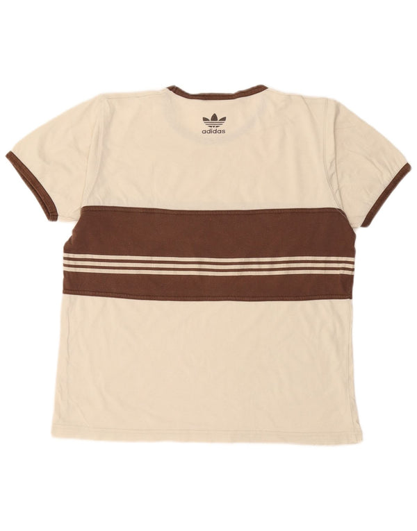 T-shirt grafica da uomo Adidas Top in cotone color block medio bianco sporco