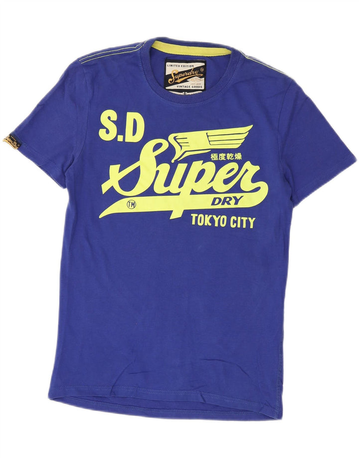 T-shirt grafica da uomo Superdry Top Small in cotone blu