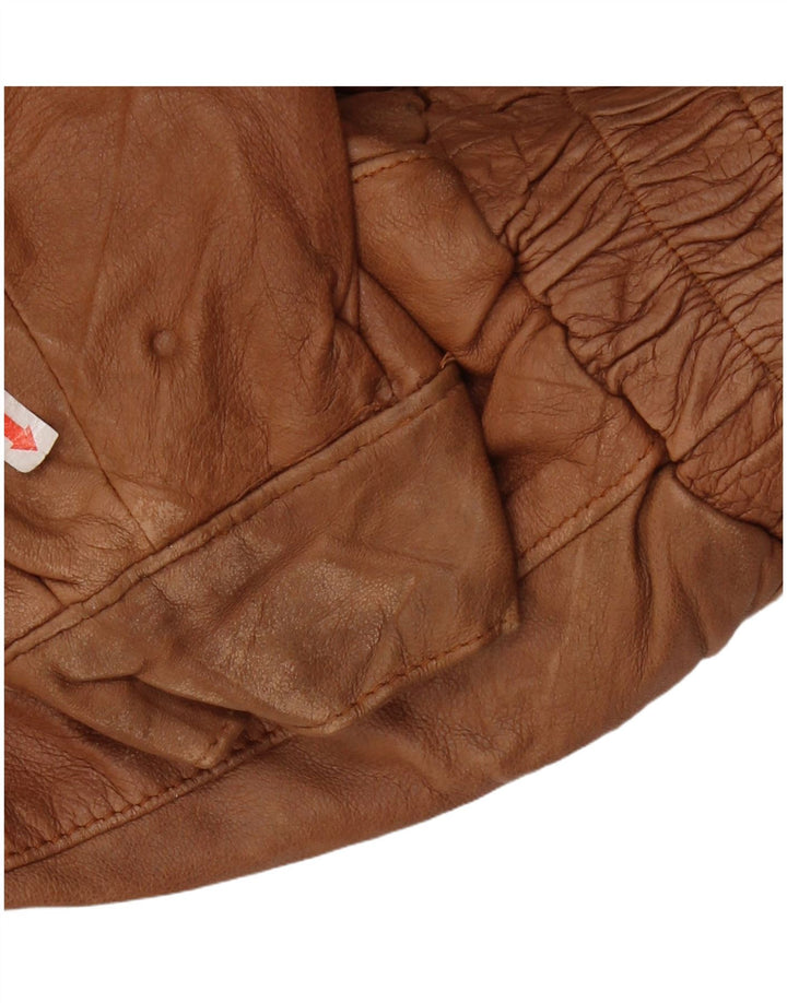 Giacca in pelle militare da uomo VINTAGE UK 44 2XL Pelle marrone