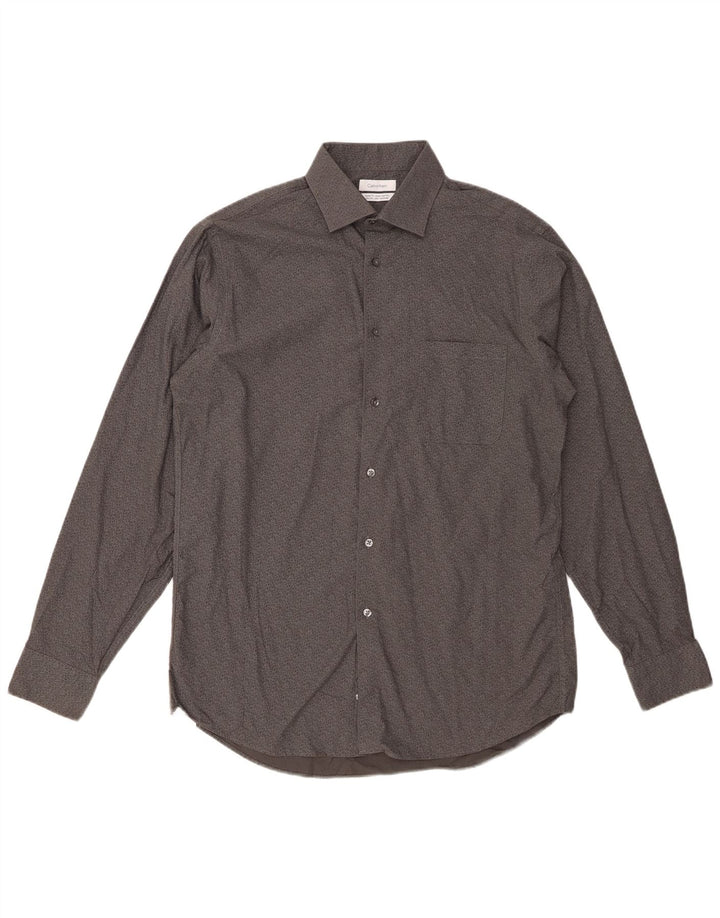 CALVIN KLEIN Camicia da uomo vestibilità regolare taglia 15 1/2 grigio medio floreale