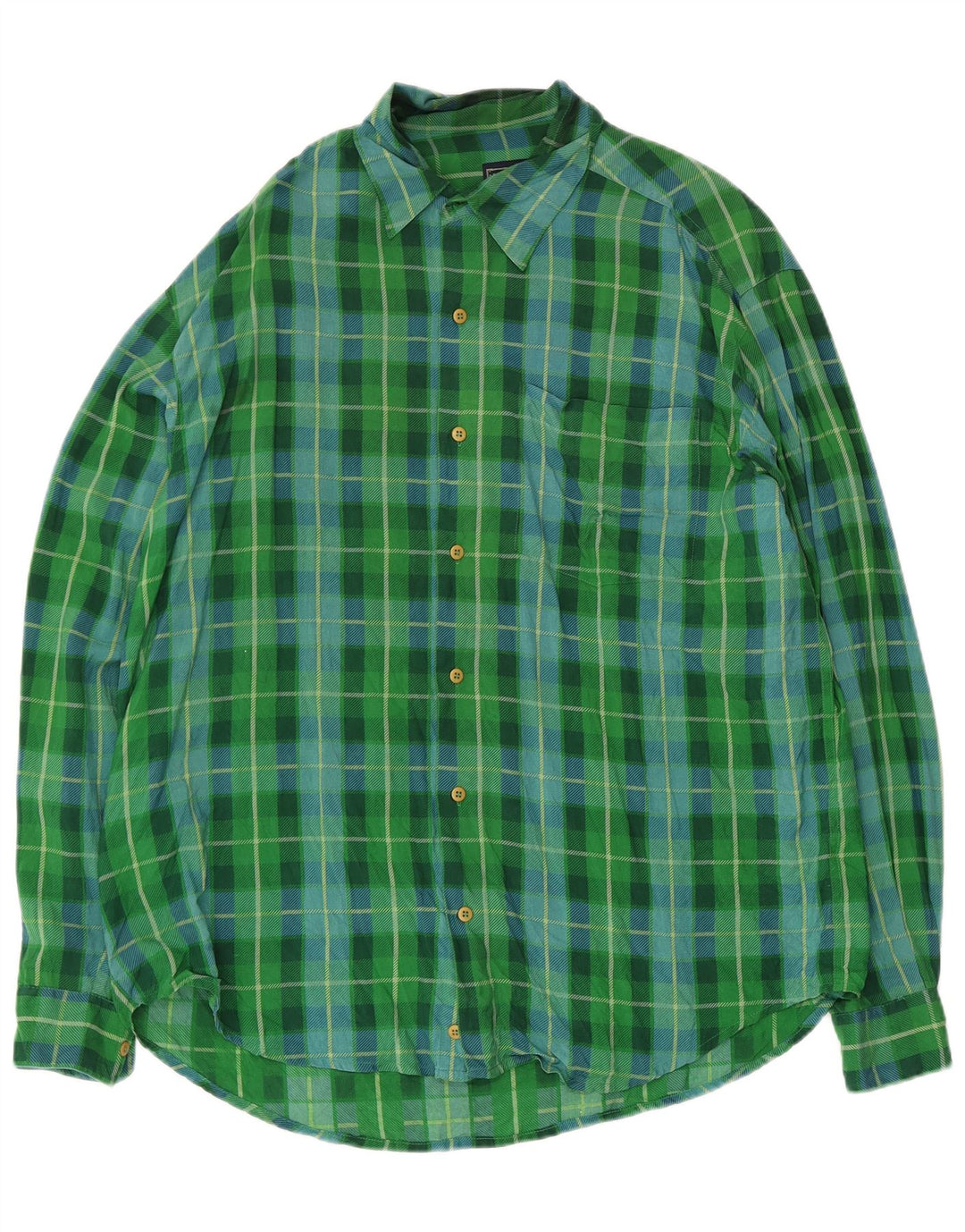 Camicia da uomo Via Ardigo in seta a quadri verde medio