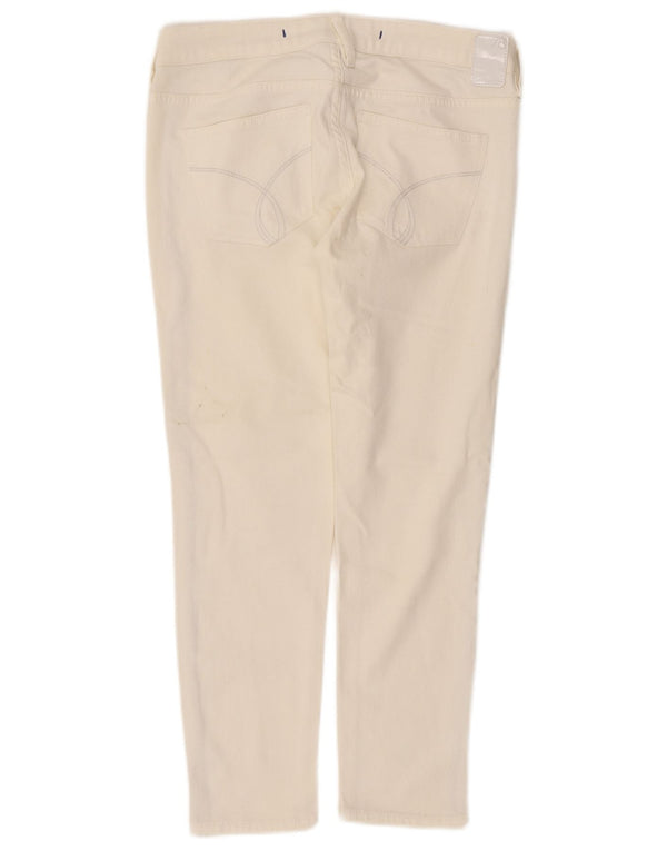 Jeans skinny crop a vita bassa da donna Calvin Klein W28 L25 cotone bianco