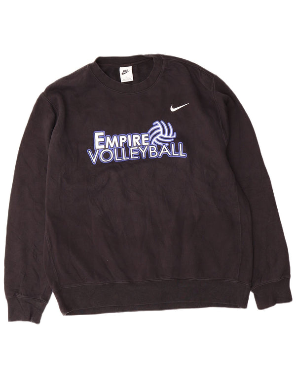 Felpa grafica da uomo Nike Empire Volleyball, maglione grande, cotone nero
