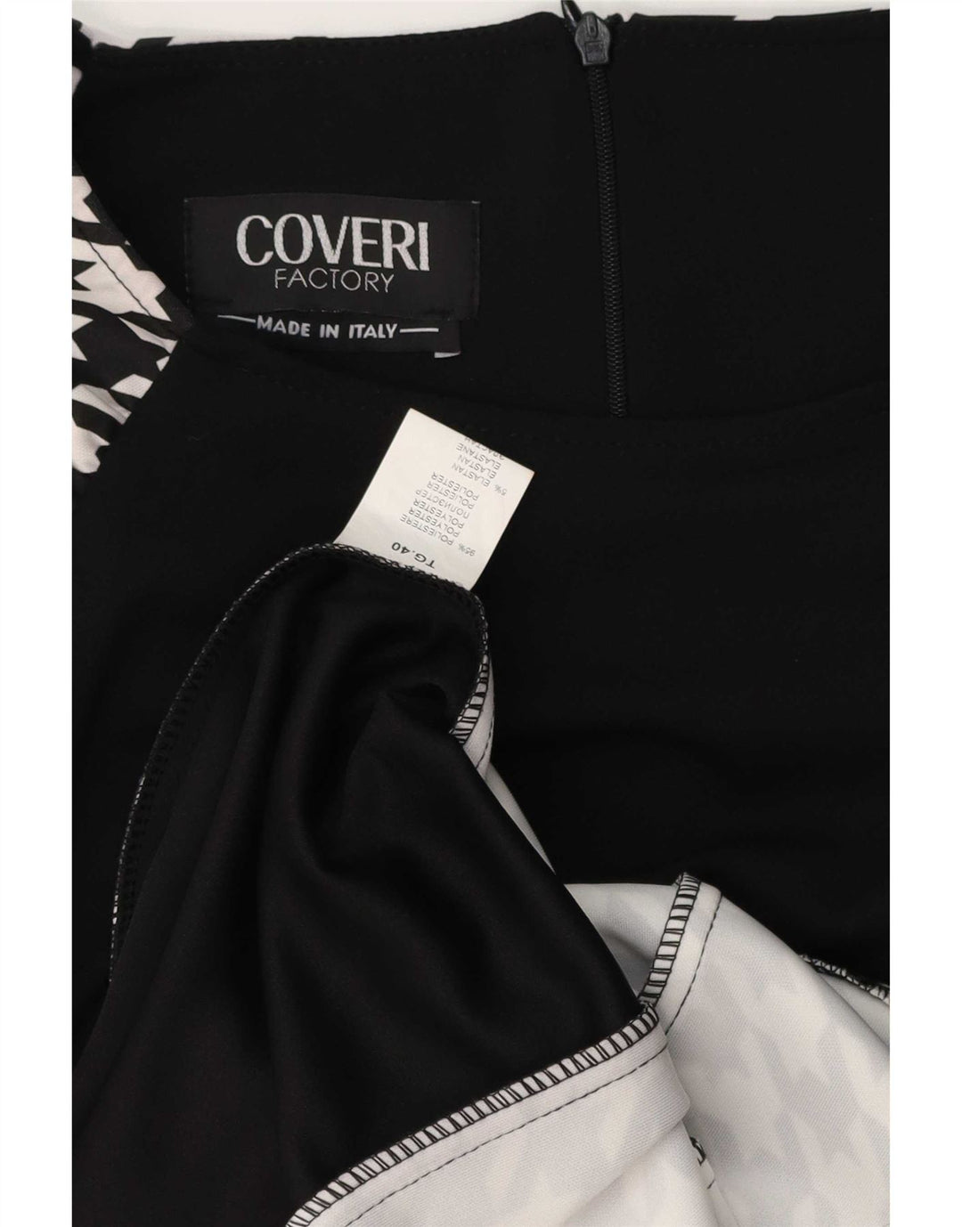 Abito Tubino Donna Manica Lunga Coveri IT 40 Piccolo Pied De Poule Nero