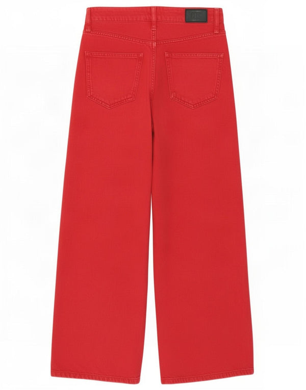 BDG Womens Wide Leg Jeans W24 L27 Red Cotton