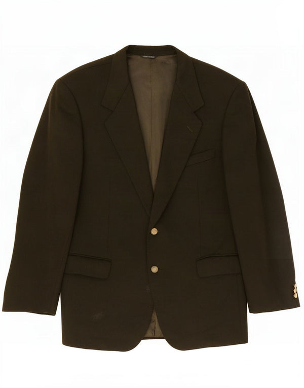 Giacca blazer vintage da uomo a 2 bottoni IT 52 XL lana kaki