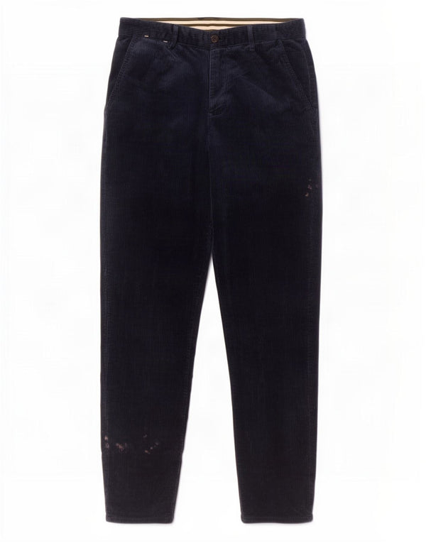 Pantaloni Zara da uomo in velluto a coste affusolati EU 36 XS W29 L28 Blu Navy