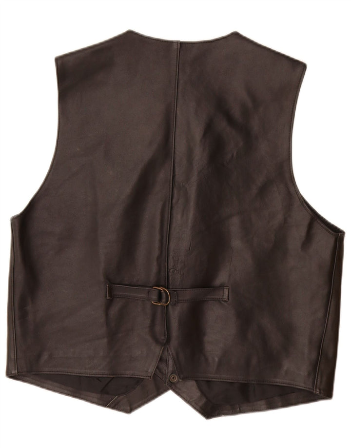 Gilet in pelle da uomo VINTAGE in pelle nera media
