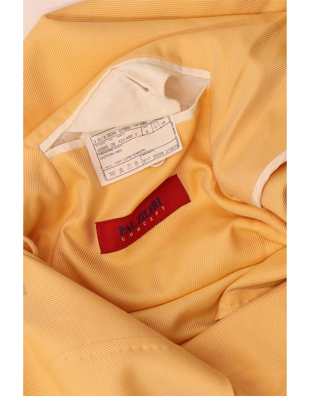 Giacca Blazer da Uomo a 3 Bottoni Pal Zileri IT 54 2XL Cotone Giallo