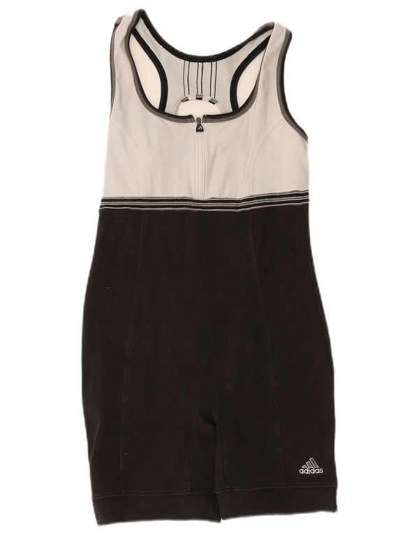 Tutina da donna Adidas UK 10 Small nera in cotone color block