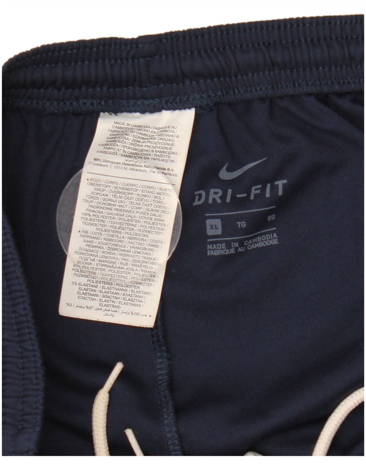 Pantaloni da tuta grafica Nike Dri Fit da uomo XL in poliestere blu navy