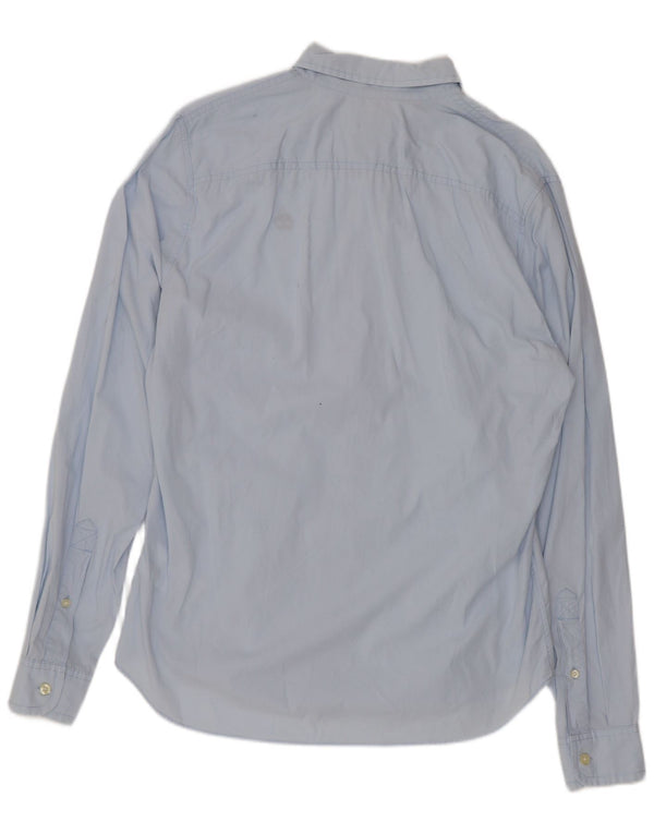 Camicia Timberland da uomo slim fit piccola in cotone blu